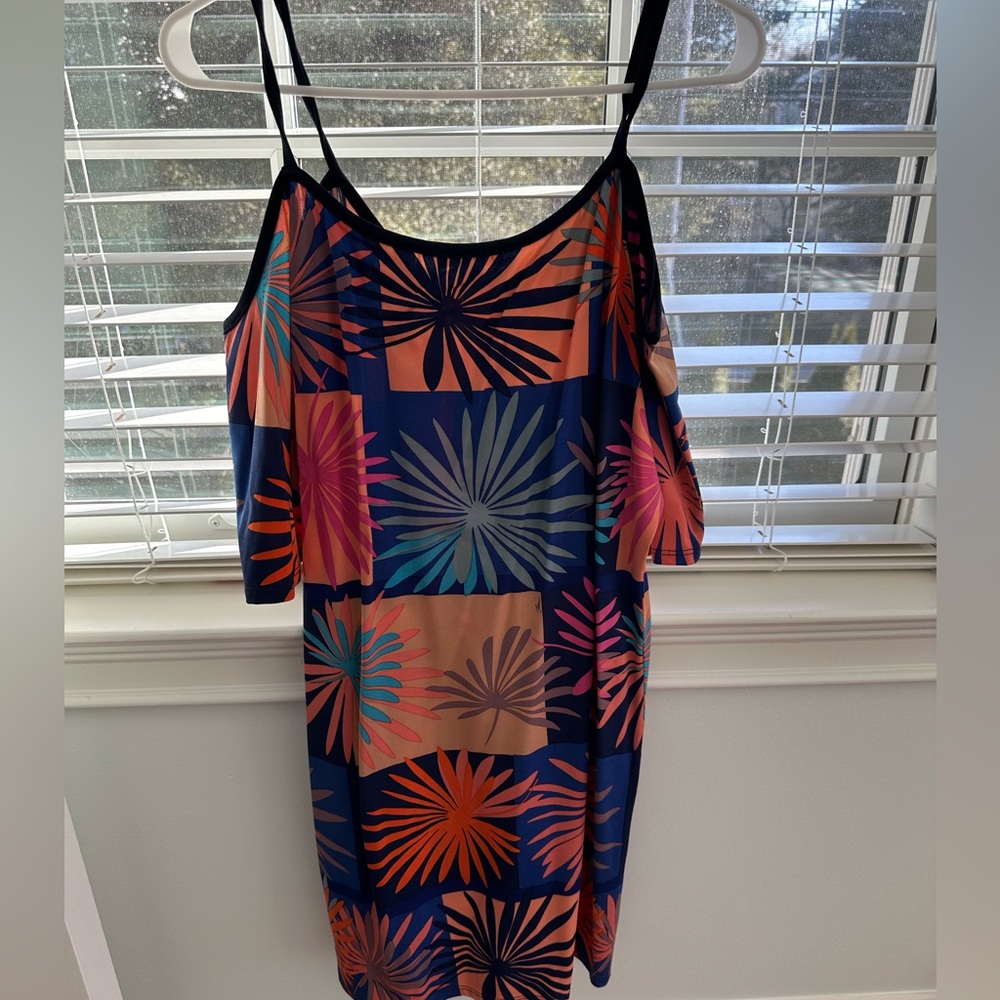 Vintage Trina Turk cold shoulder mini dress size 10